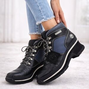 Timberland Womens Size 9 Lace Up Ankle Hiking Boots Black/Navy Waterproof